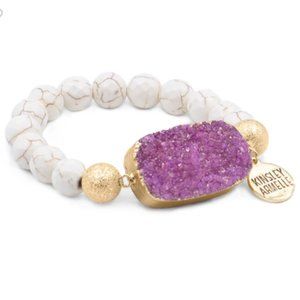 Kinsley Armelle - Pink Druzy Stone Bracelet